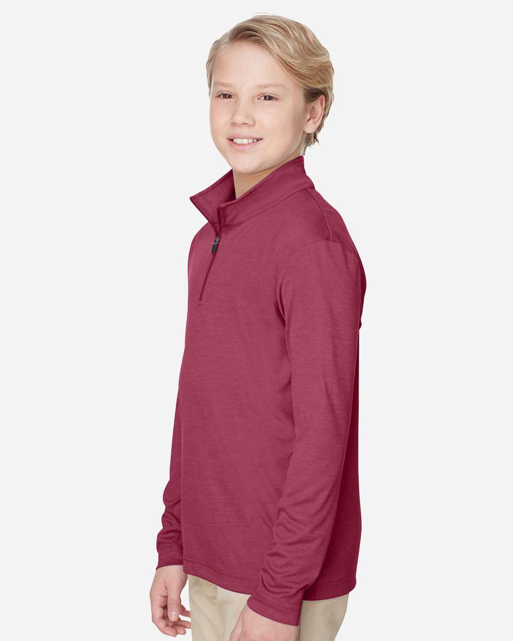 Youth Zone Sonic Heather Performance Quarter-Zip Pullolver