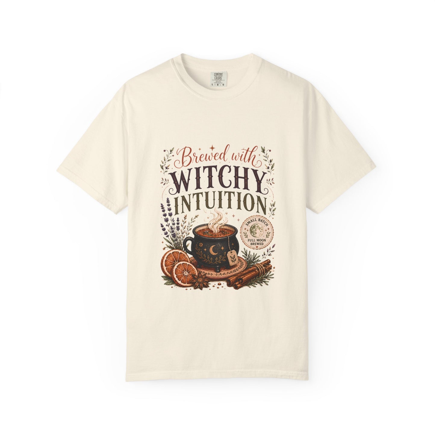 Brewed With Witchy Intuition Cozy Autumn Cauldron Tea | Premium Graphic Tee