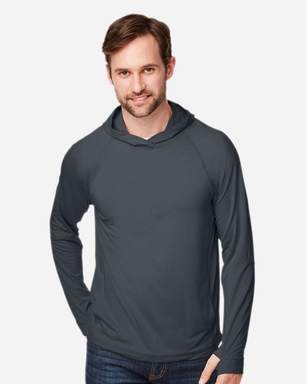 Unisex JAQ Stretch Performance Hooded Long Sleeve T-Shirt