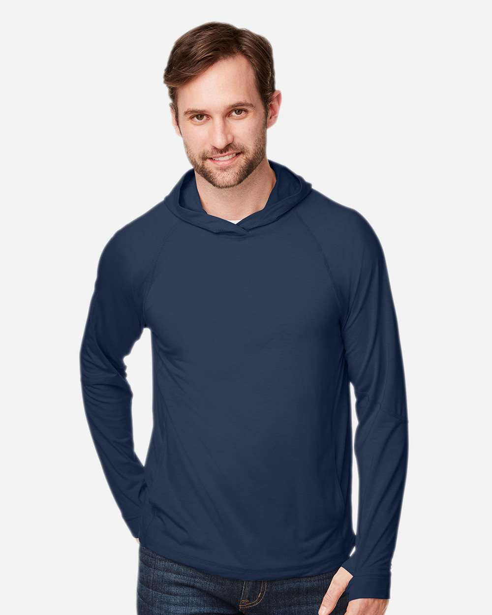 Unisex JAQ Stretch Performance Hooded Long Sleeve T-Shirt