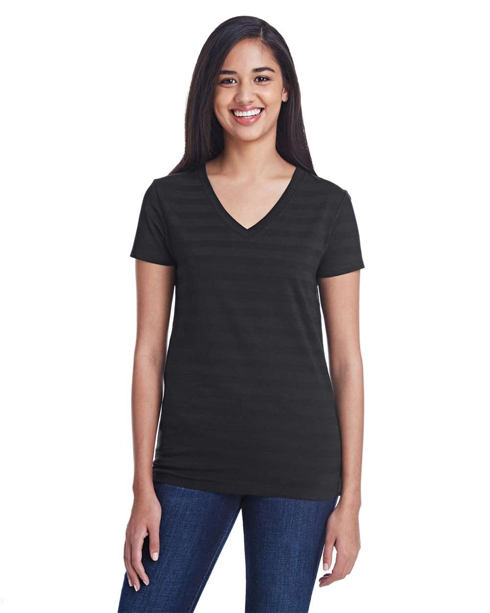 Women's Invisible Stripe V-Neck T-Shirt
