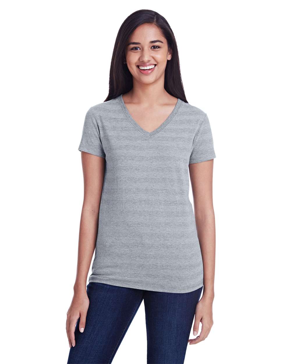 Women's Invisible Stripe V-Neck T-Shirt