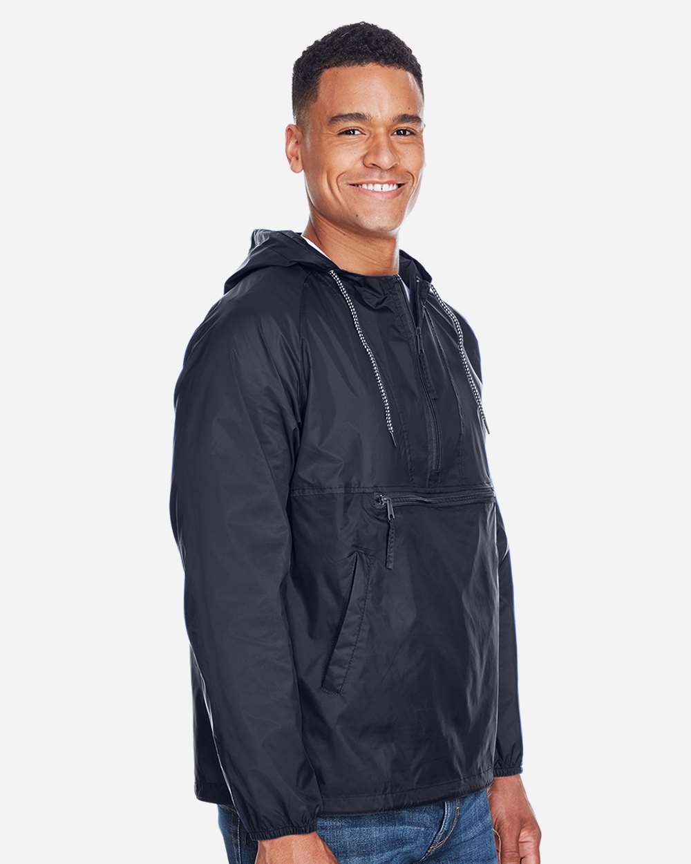 Unisex Packable Hooded Nylon Jacket