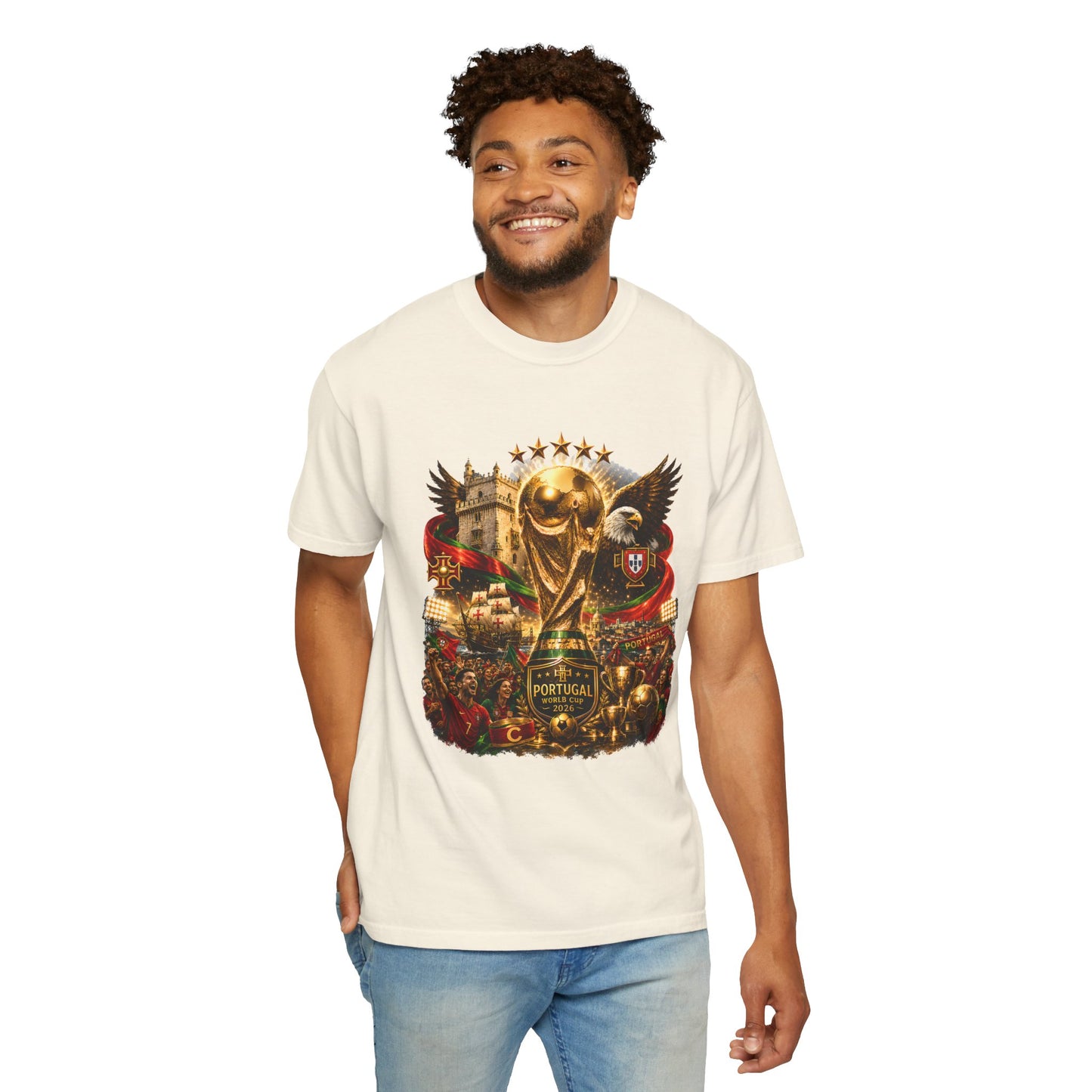 Portugal Football World Cup 2026 'Nação de Campeões' Epic Collage | Premium Graphic Tee