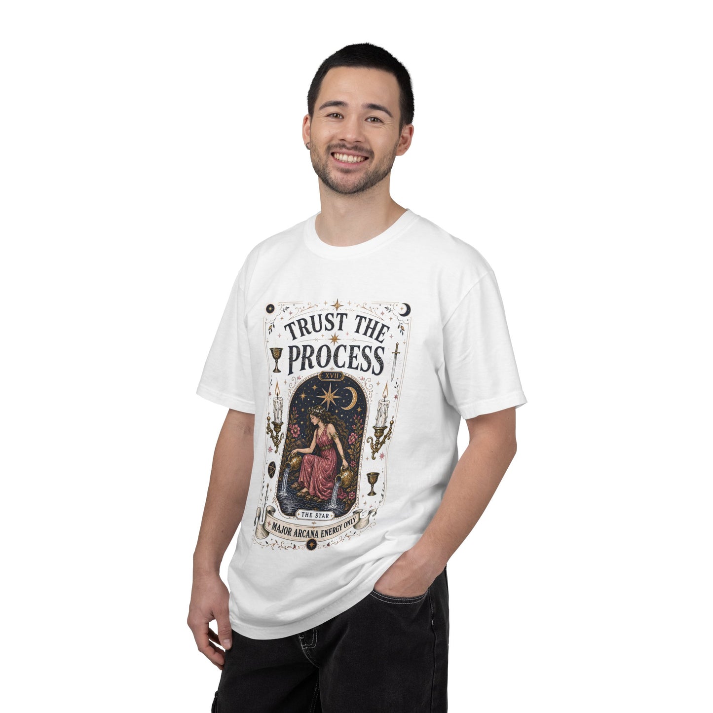 Trust The Process The Star Tarot Card Celestial Halloween | Premium Graphic Tee