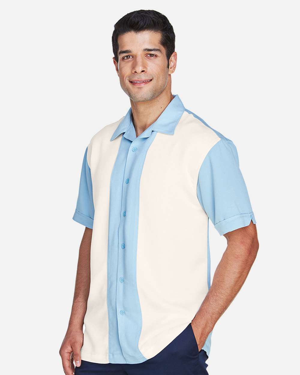 Men's Two-Tone Camp Shirt