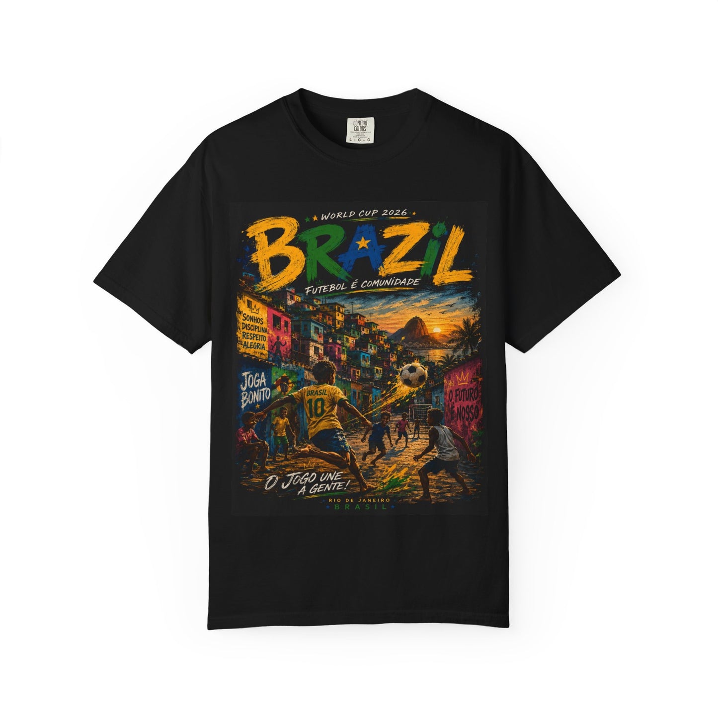 Brazil Favela World Cup 2026 T-Shirt PNG | Joga Bonito Street Soccer Graphic Tee | Copa Do Mundo Fan Gift