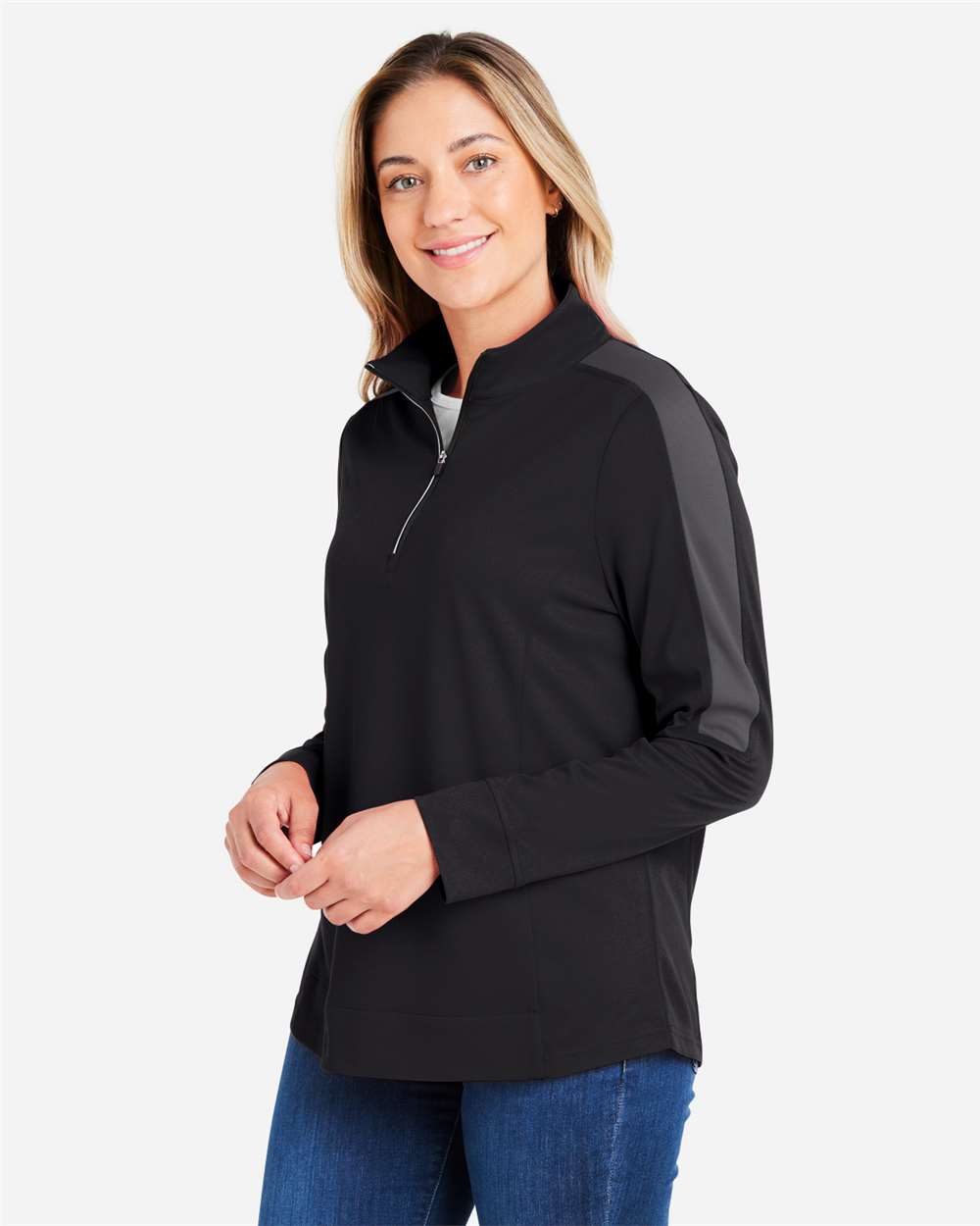 Women's Market Snag Protect Mesh Colorblock Quarter-Zip Pullover