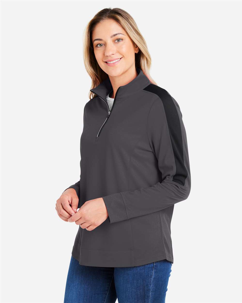 Women's Market Snag Protect Mesh Colorblock Quarter-Zip Pullover
