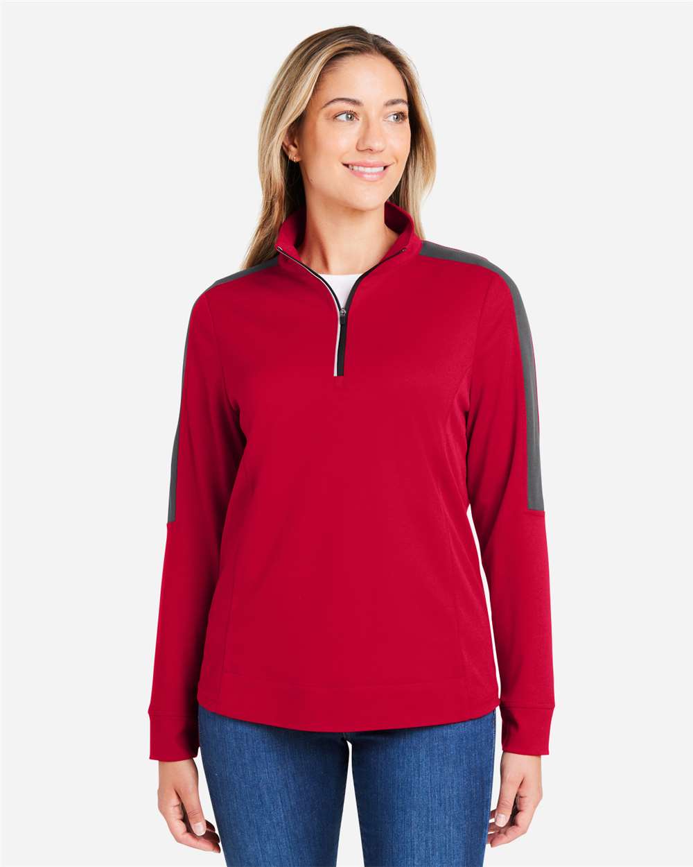 Women's Market Snag Protect Mesh Colorblock Quarter-Zip Pullover