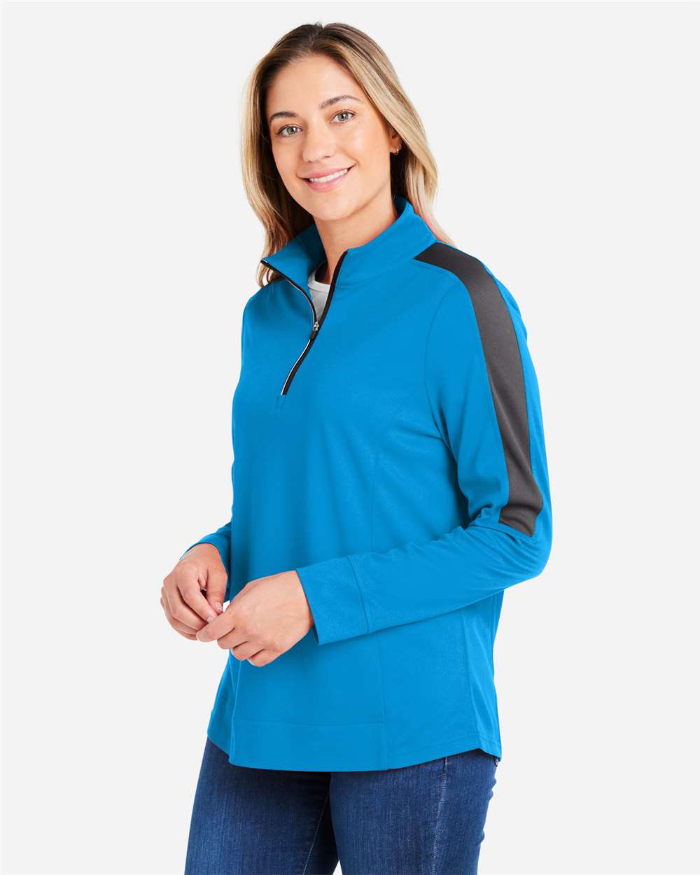 Women's Market Snag Protect Mesh Colorblock Quarter-Zip Pullover