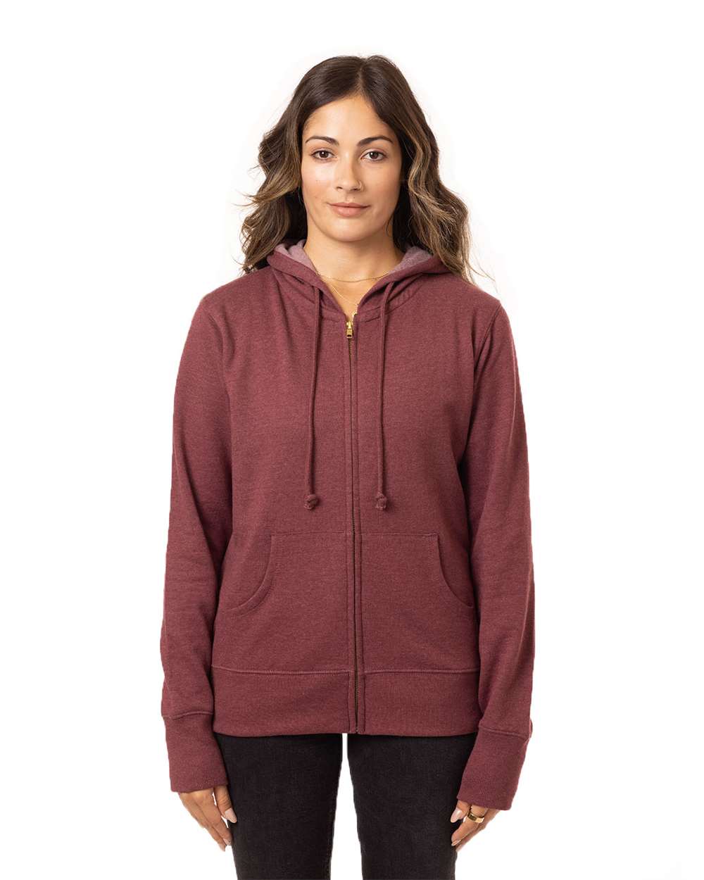 Women's Heathered Full-Zip Hooded Sweatshirt