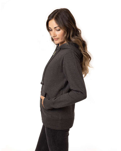 Women's Heathered Full-Zip Hooded Sweatshirt