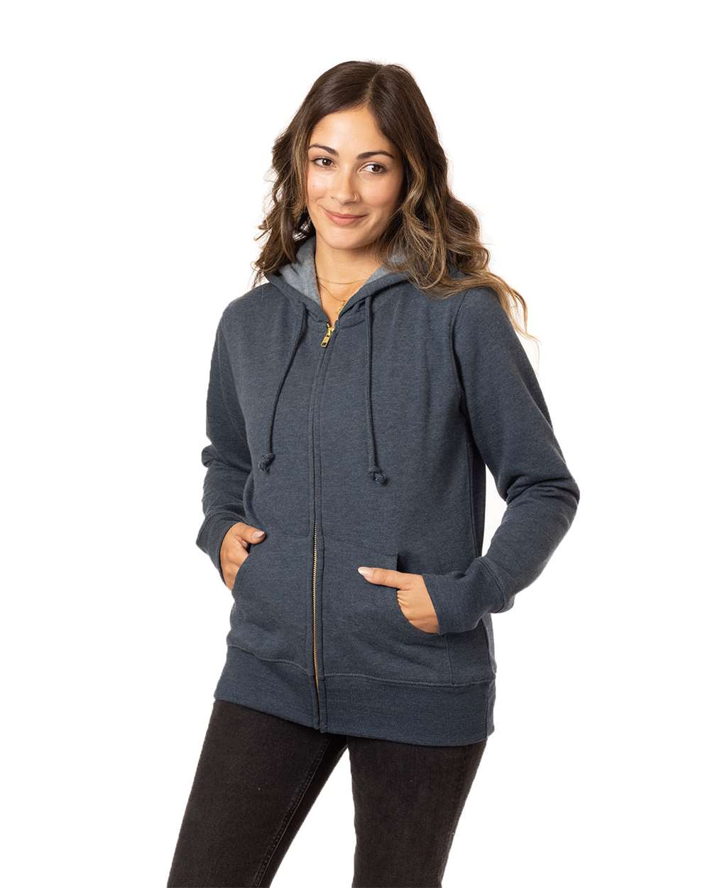Women's Heathered Full-Zip Hooded Sweatshirt