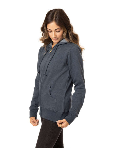 Women's Heathered Full-Zip Hooded Sweatshirt