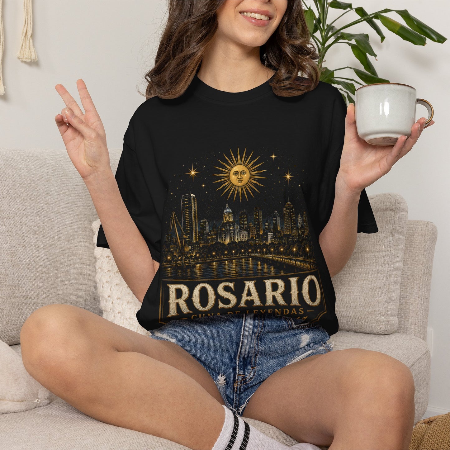 Rosario Argentina Cuna de Leyendas PNG | Vintage City Skyline Sol de Mayo Design | Argentina Pride Shirt