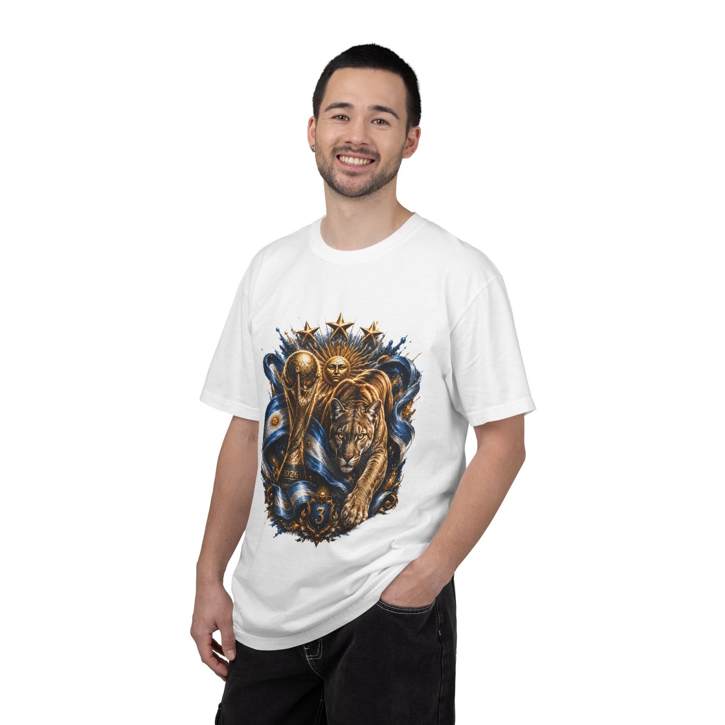 Argentina Football 'Puma de las Pampas' World Cup 2026 – Celestial Trophy | Premium Graphic Tee