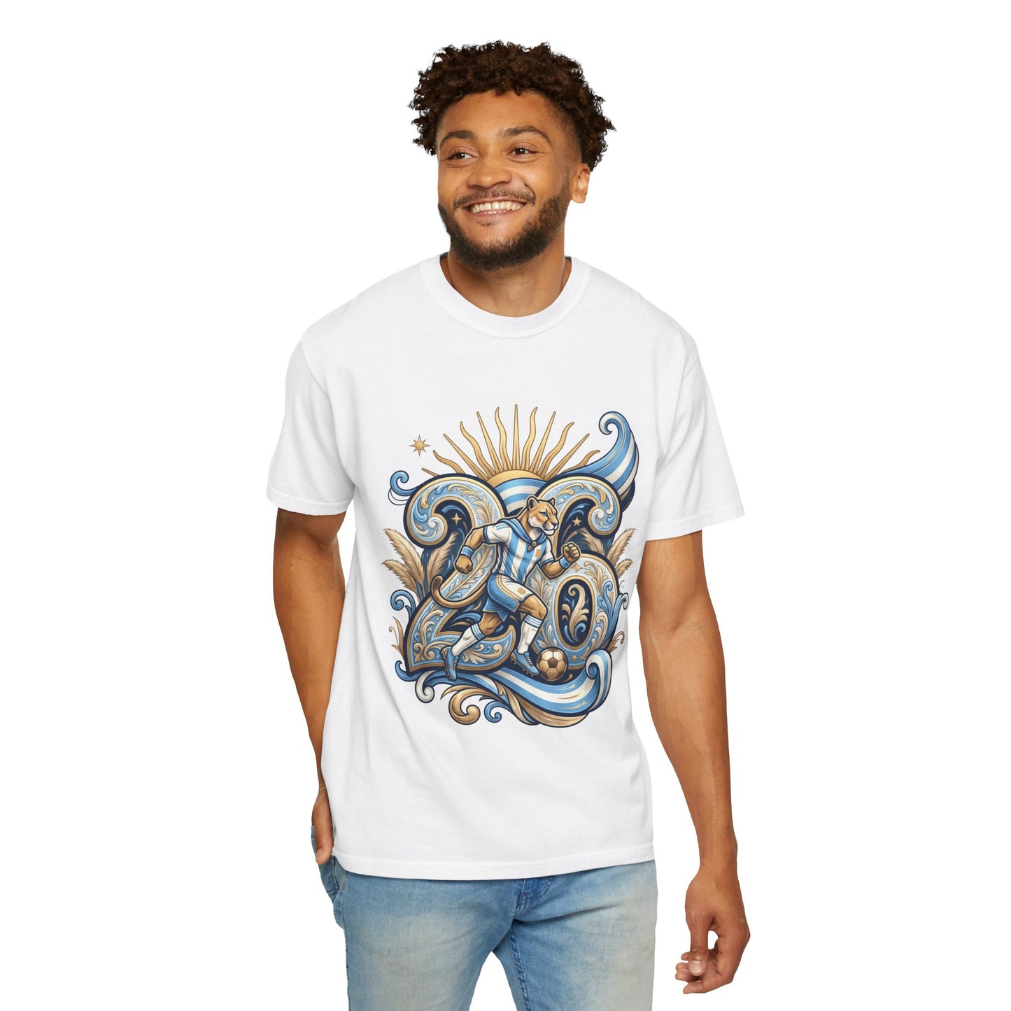 Argentina Football 'Puma de las Pampas' World Cup 2026 Filigree Monogram | Premium Graphic Tee