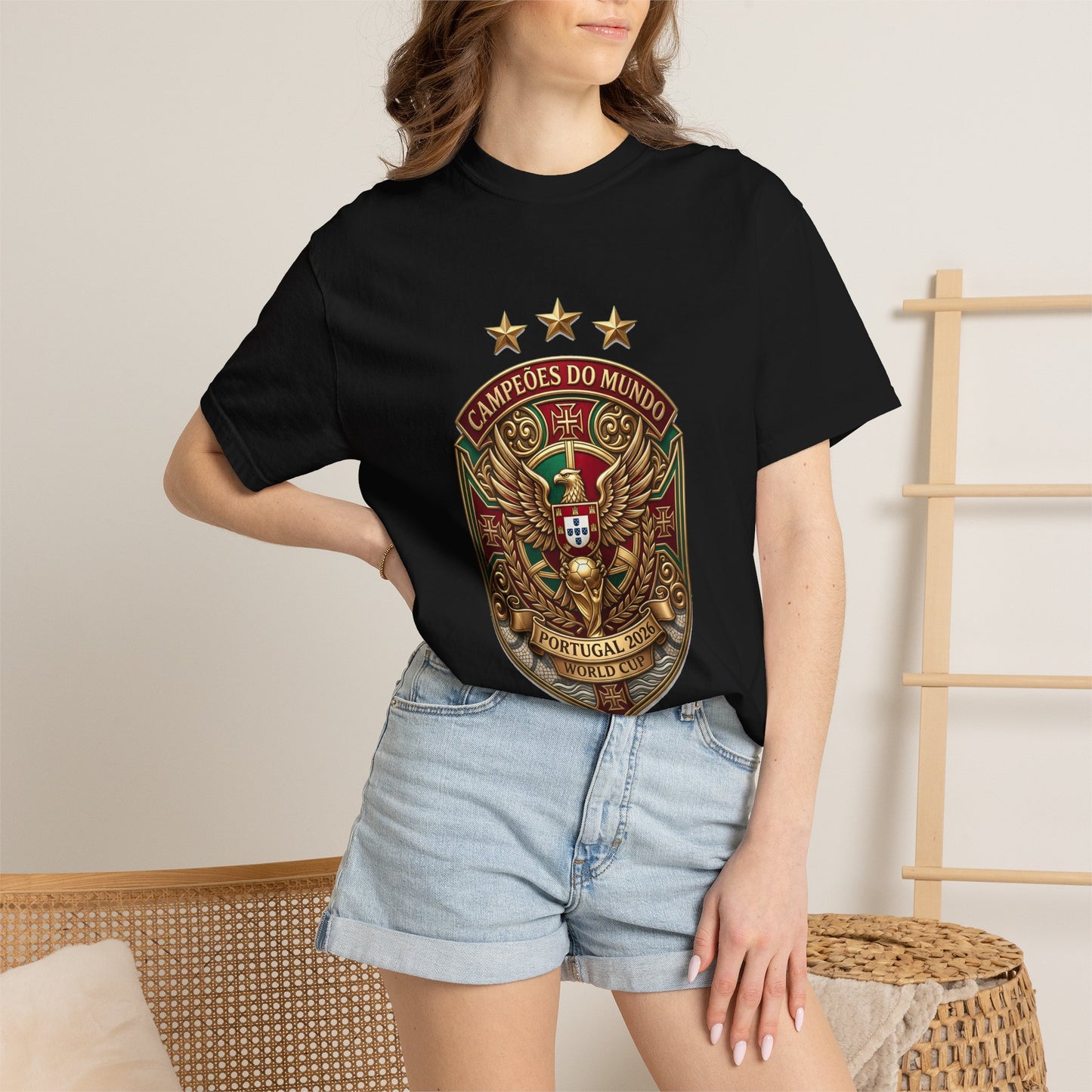 Portugal Football World Cup 2026 'Campeões do Mundo' Sovereign Shield | Premium Graphic Tee
