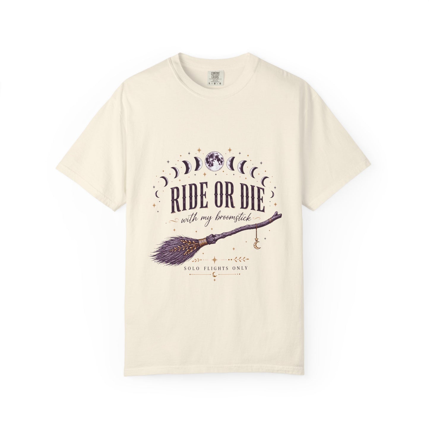 Ride Or Die With My Broomstick Celestial Witch | Premium Graphic Tee