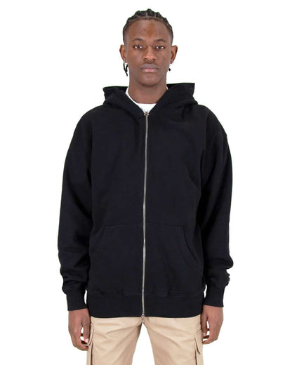 Men's Garment-Dyed Double-Zip Hooded Sweatshirt