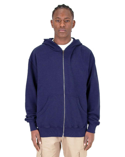 Men's Garment-Dyed Double-Zip Hooded Sweatshirt