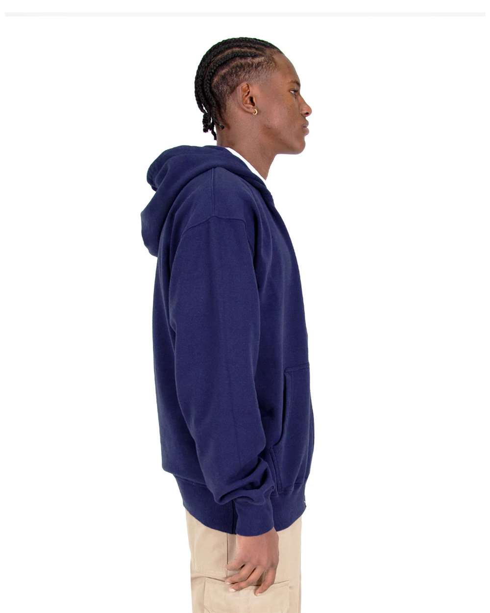 Men's Garment-Dyed Double-Zip Hooded Sweatshirt