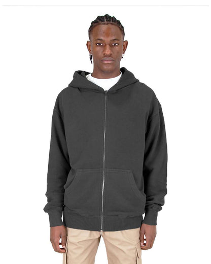 Men's Garment-Dyed Double-Zip Hooded Sweatshirt