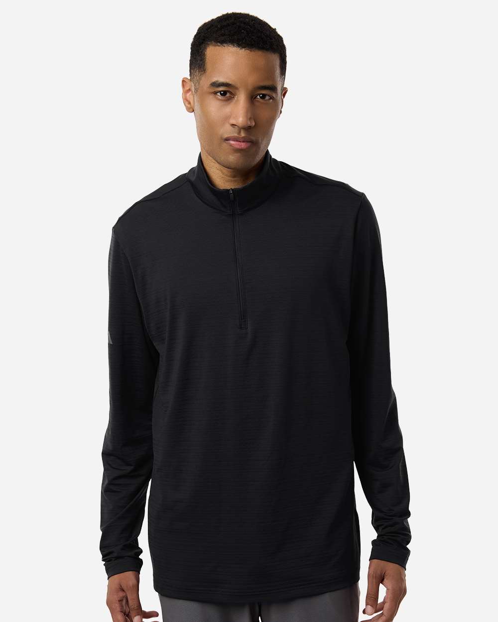 Men's Textured Stripe Quarter-Zip Pullover