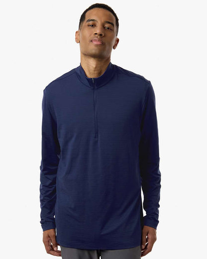 Men's Textured Stripe Quarter-Zip Pullover