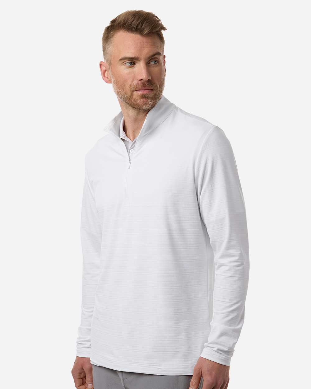 Men's Textured Stripe Quarter-Zip Pullover