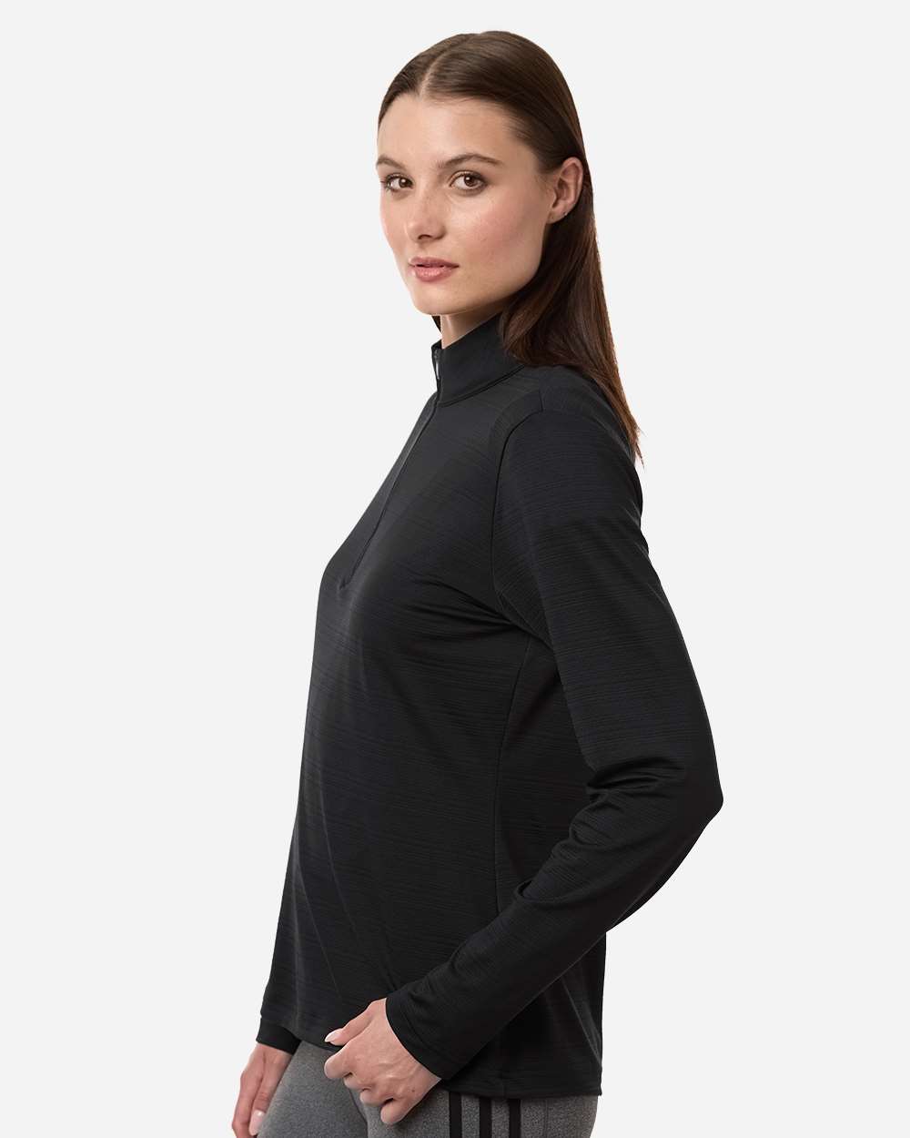 Women's Textured Stripe Quarter-Zip Pullover
