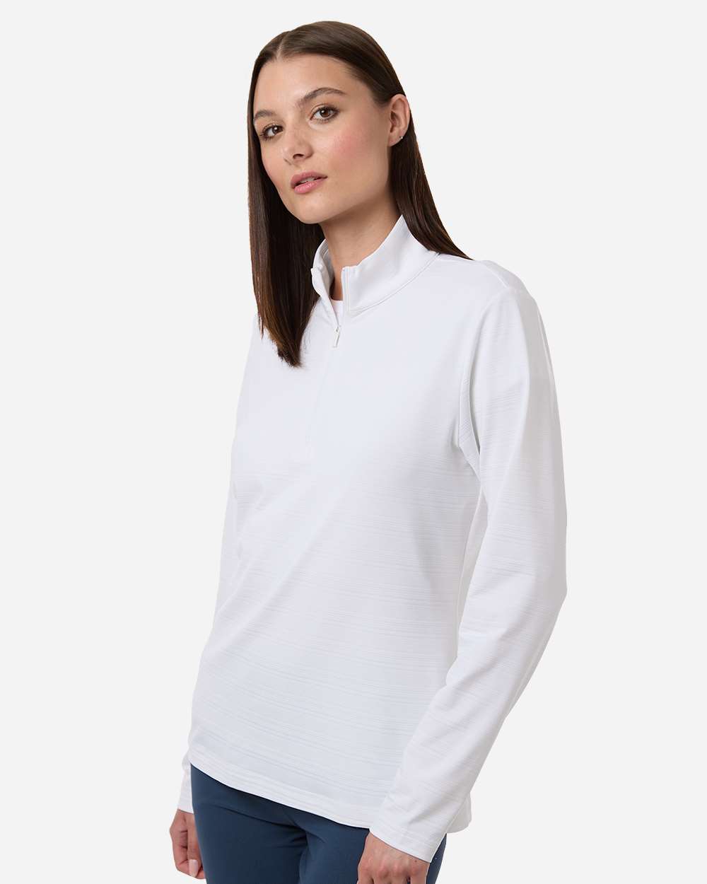 Women's Textured Stripe Quarter-Zip Pullover