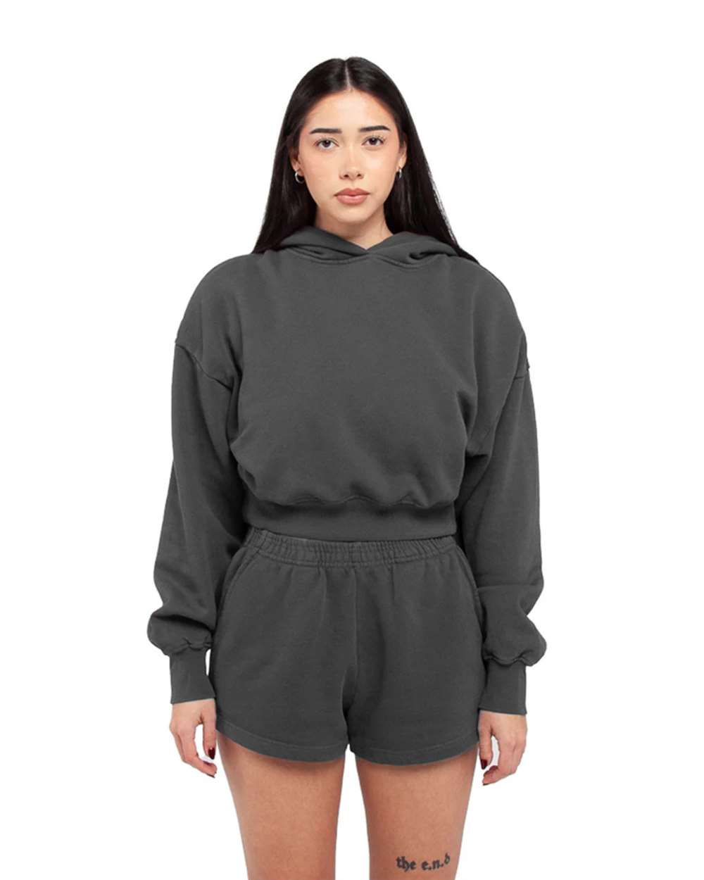 Women's Garment-Dye Crop Hooded Sweatshirt
