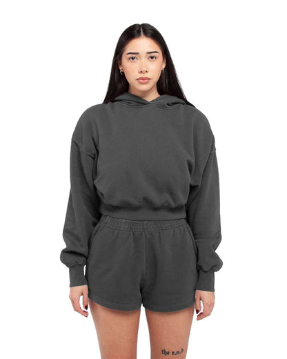Women's Garment-Dye Crop Hooded Sweatshirt