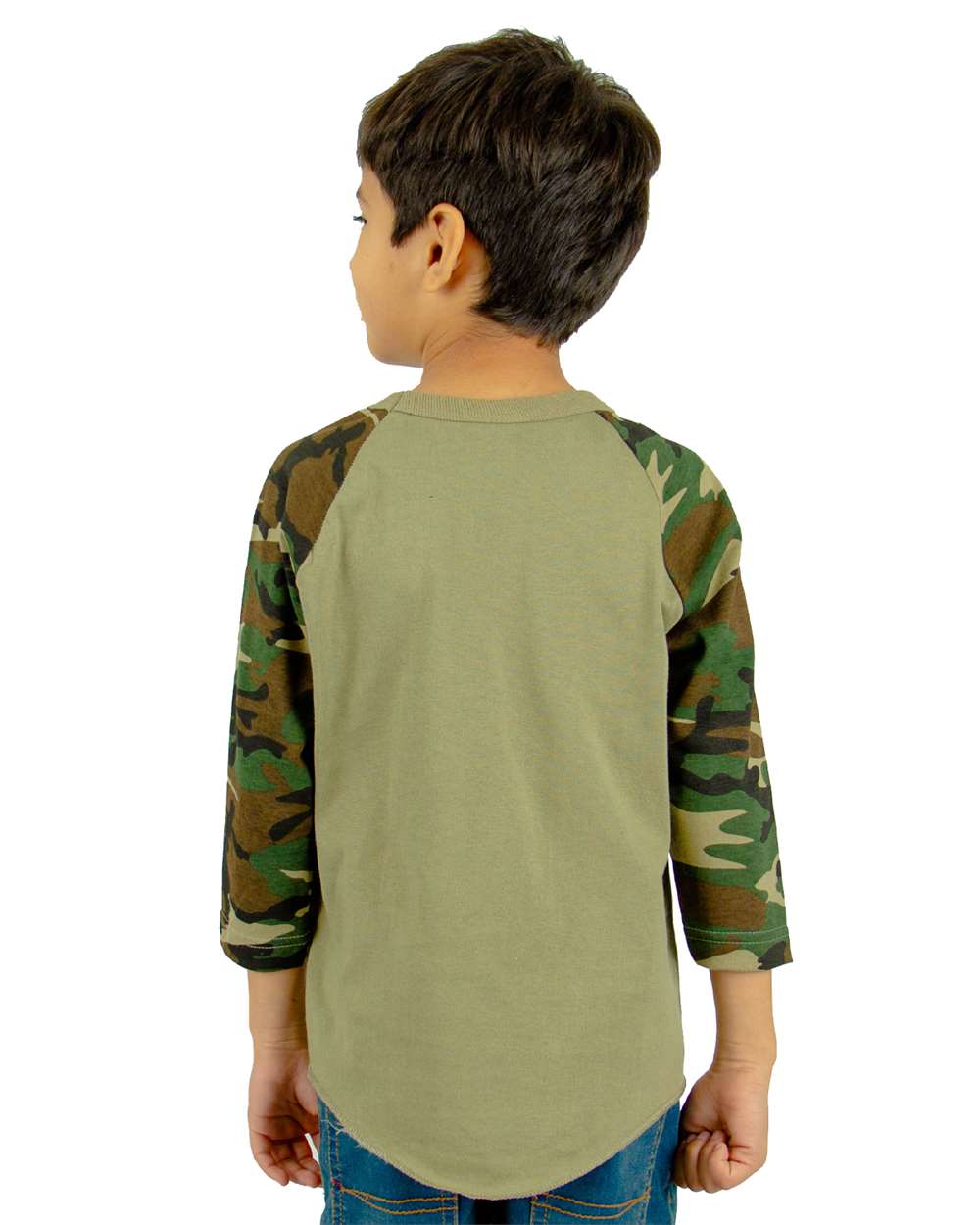 Youth Three-Quarter Sleeve Camo Raglan T-Shirt