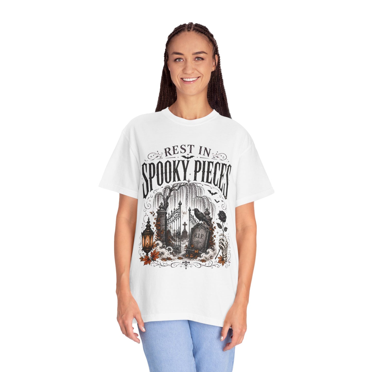 Rest In Spooky Pieces Graveyard Gothic Halloween | Premium Graphic Tee