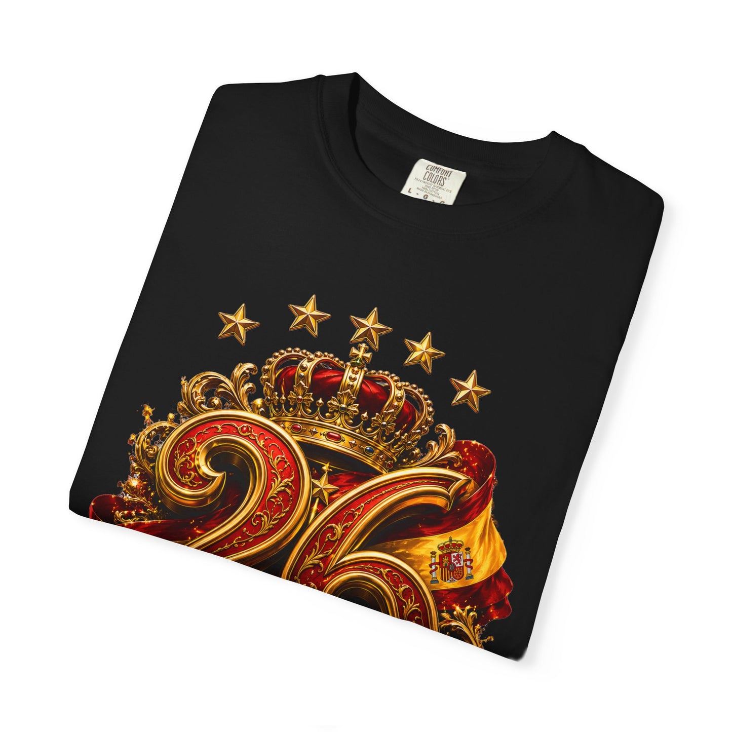 Spain Football World Cup 2026 'Ano de Ouro' Imperial Typography Crest | Premium Graphic Tee