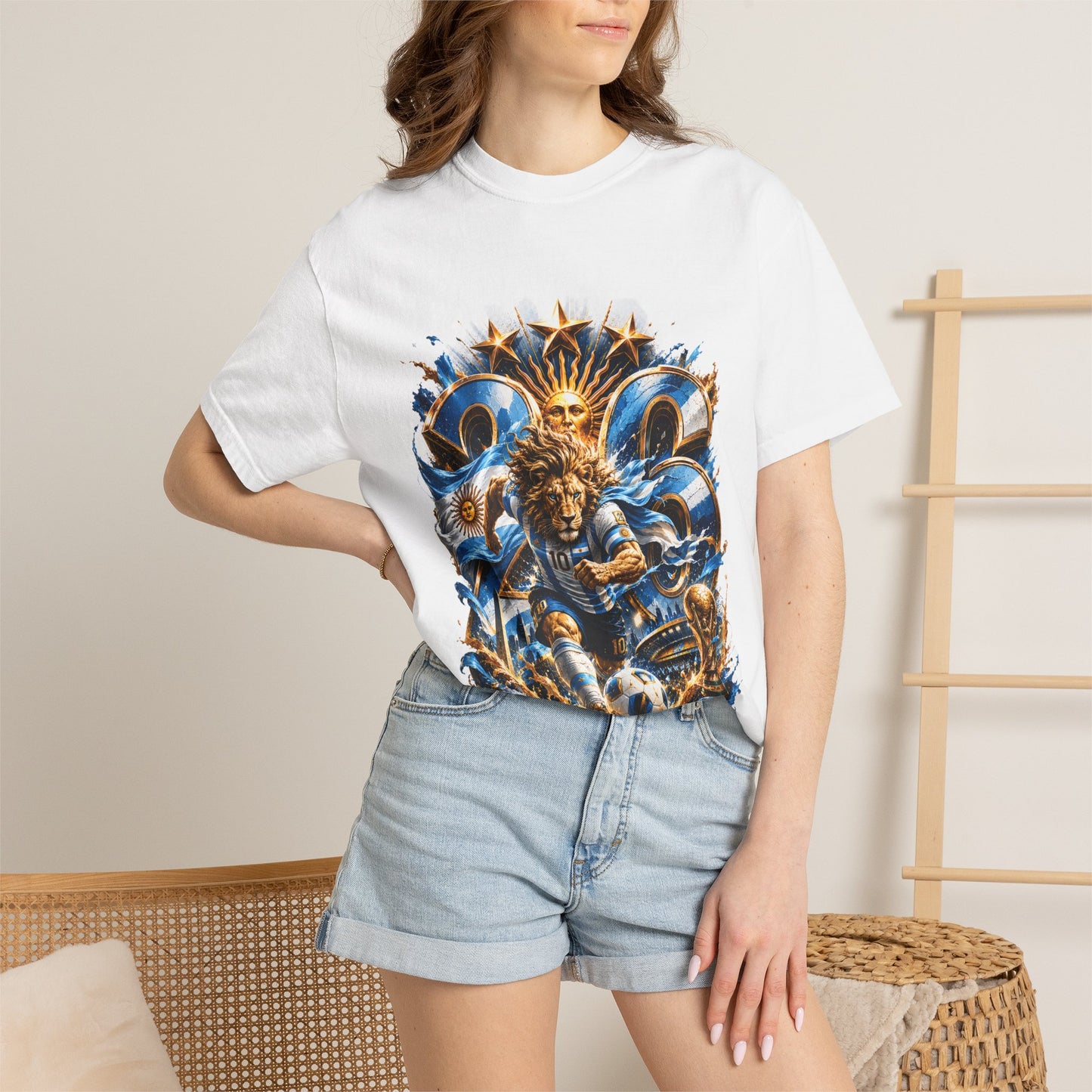 Argentina Football 'Leon de la Patria' World Cup 2026 Monogram – Premium Graphic Tee