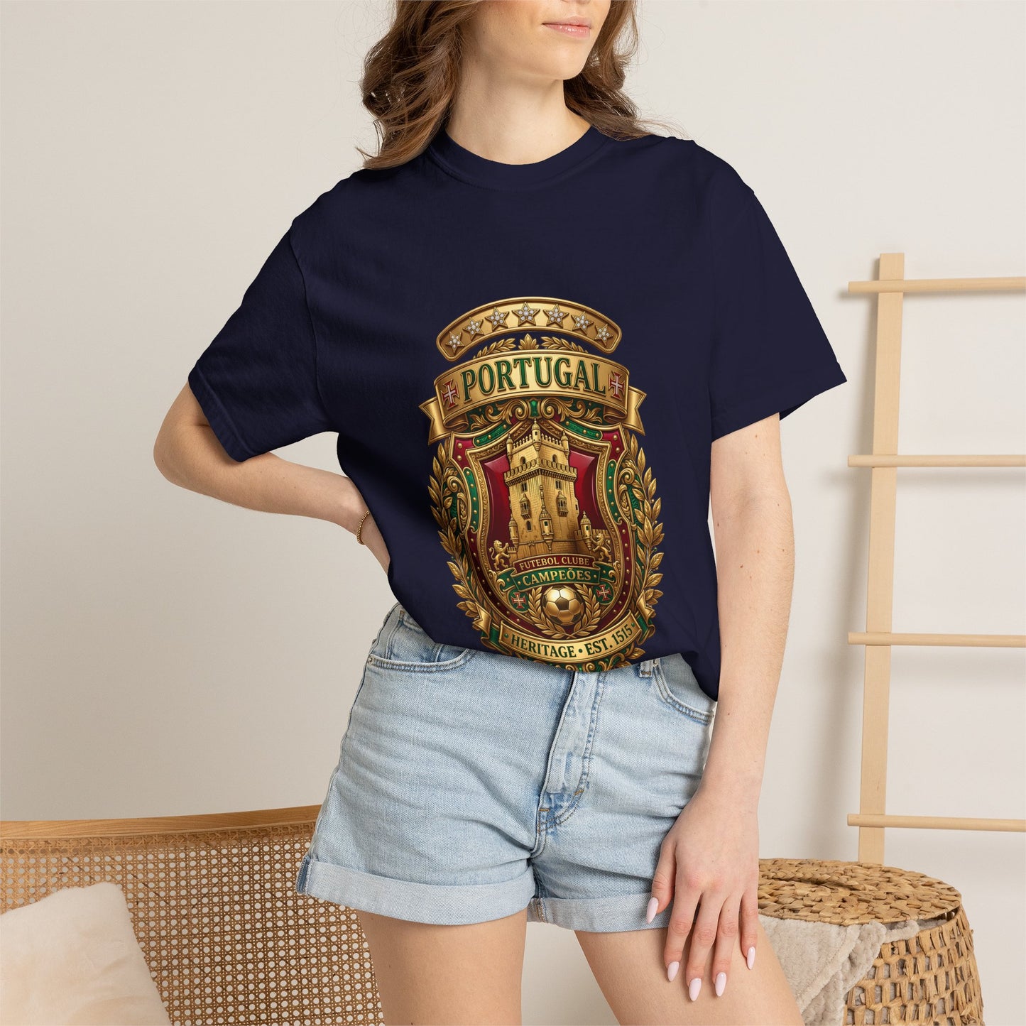 Portugal Football 'Torre de Belém' Heritage Shield | Premium Graphic Tee