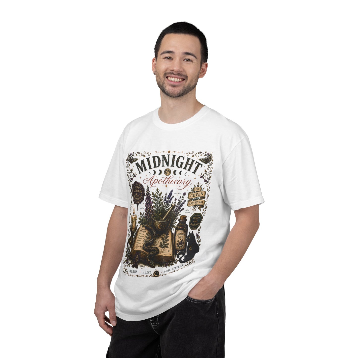 Midnight Apothecary Witchy Grimoire Halloween | Premium Graphic Tee