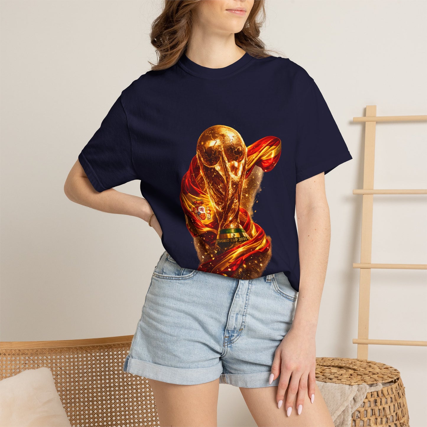 Spain Football 'Furia Roja' Wrapped Trophy Emblem | Premium Graphic Tee