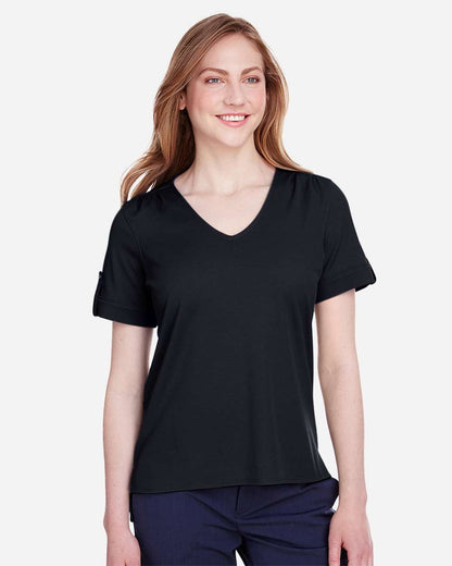 Women's CrownLux PerformanceÂ® Plaited Rolled Sleeve Shirt