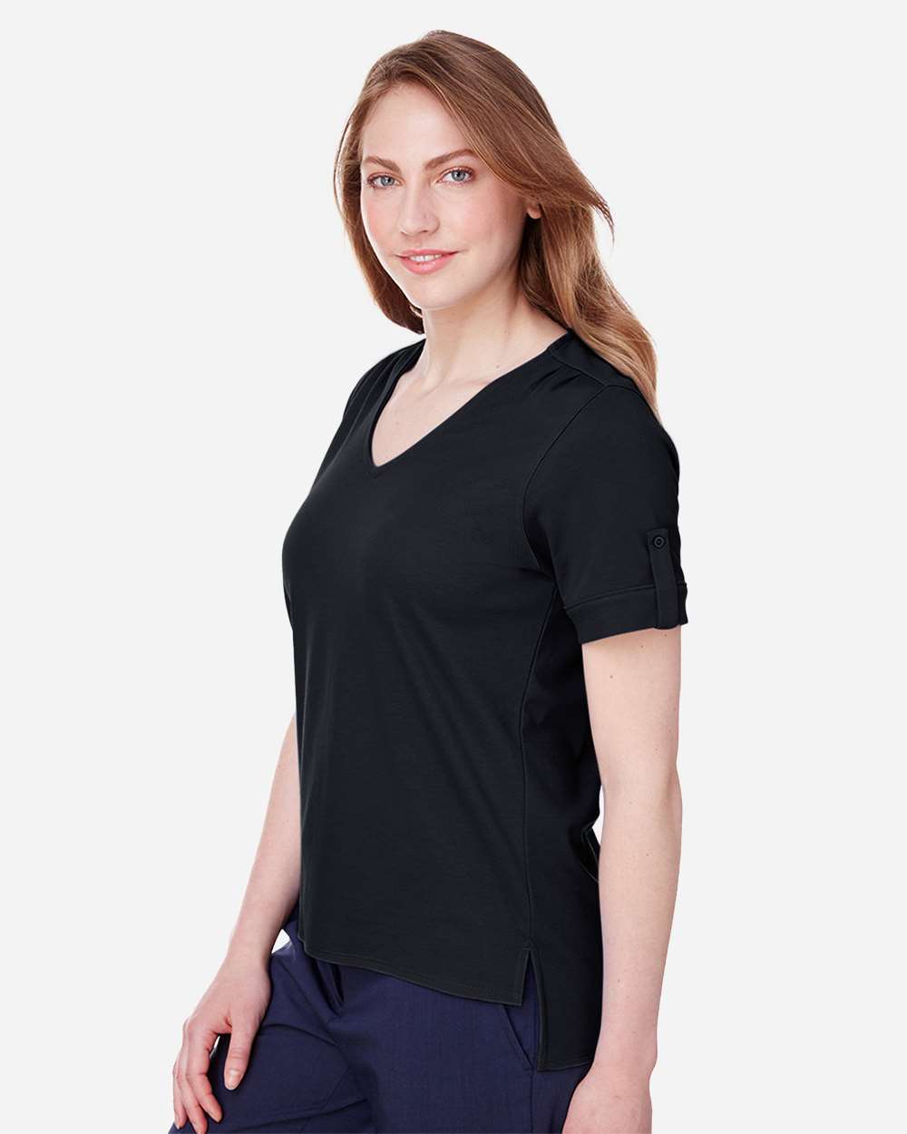 Women's CrownLux PerformanceÂ® Plaited Rolled Sleeve Shirt