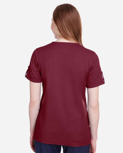 Women's CrownLux PerformanceÂ® Plaited Rolled Sleeve Shirt