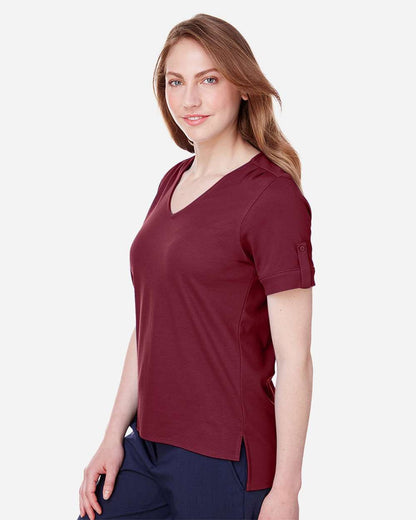 Women's CrownLux PerformanceÂ® Plaited Rolled Sleeve Shirt