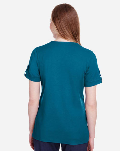 Women's CrownLux PerformanceÂ® Plaited Rolled Sleeve Shirt