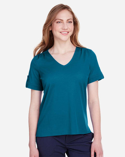 Women's CrownLux PerformanceÂ® Plaited Rolled Sleeve Shirt