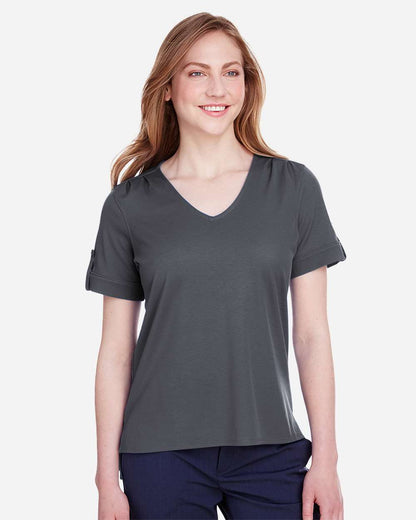 Women's CrownLux PerformanceÂ® Plaited Rolled Sleeve Shirt