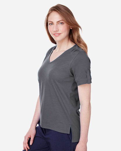 Women's CrownLux PerformanceÂ® Plaited Rolled Sleeve Shirt